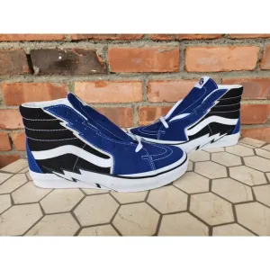 Vans Sk8-Hi Bolt Suede Canvas True Blue Black Size US 9.5 Men New VN0A5JIVTBB