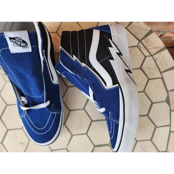 Vans Sk8-Hi Bolt Suede Canvas True Blue Black Size US 9.5 Men New VN0A5JIVTBB