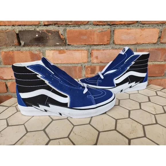 Vans Sk8-Hi Bolt Suede Canvas True Blue Black Size US 9.5 Men New VN0A5JIVTBB