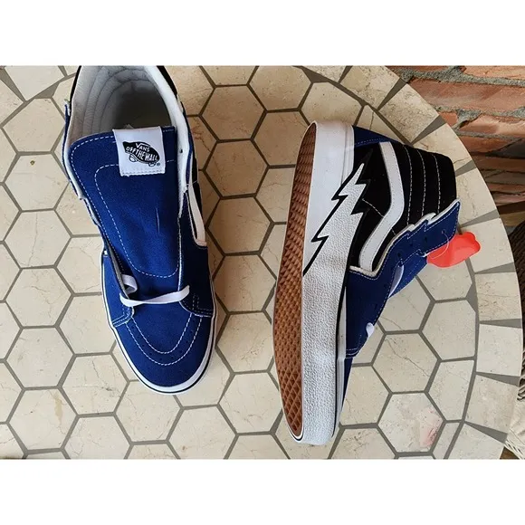 Vans Sk8-Hi Bolt Suede Canvas True Blue Black Size US 9.5 Men New VN0A5JIVTBB