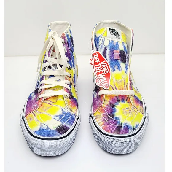 VANS SK8-HI Tapered Skate Shoe Washed Tie Dye Canvas Sneakers Men's 11.5