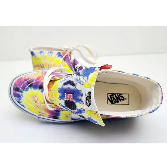 VANS SK8-HI Tapered Skate Shoe Washed Tie Dye Canvas Sneakers Men's 11.5