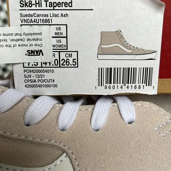 Vans Sk8-Hi Tapered Suede/Canvas Lilac Ash Men’s sneakers