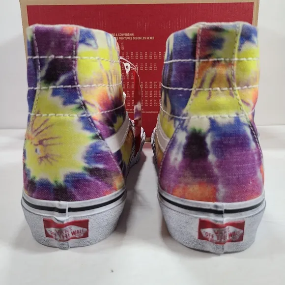 Vans Sk8-Hi Tapered Washed Tie Dye Sneakers Men Size 9.5 Women Size 11.0