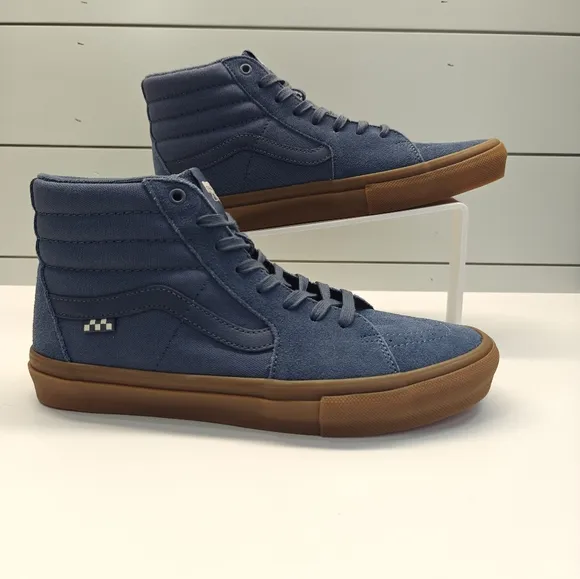 Vans SK8-Hi Vintage Blue Gum Suede Canvas Skateboard Sneakers size Men's 10