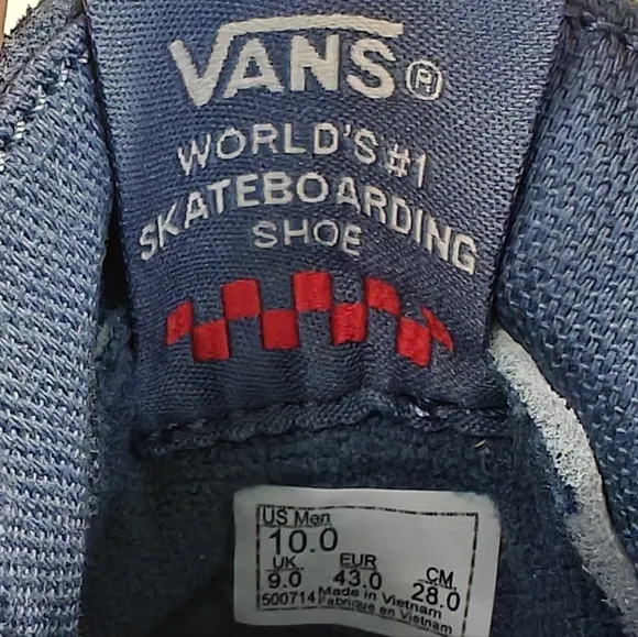 Vans SK8-Hi Vintage Blue Gum Suede Canvas Skateboard Sneakers size Men's 10