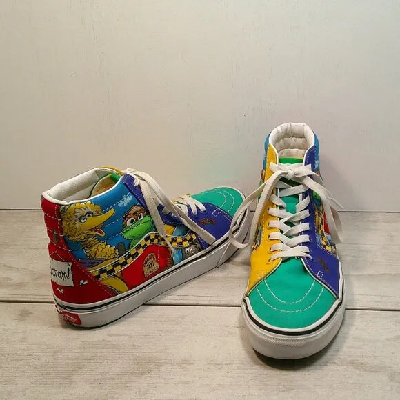 VANS Sk8-Hi x Sesame Street High Oscar's Taxi Service Womans Sz 8.0 Mens Sz 6.5