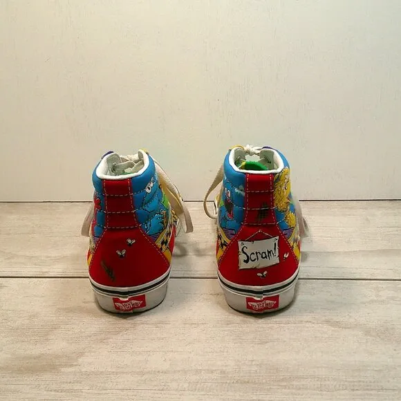 VANS Sk8-Hi x Sesame Street High Oscar's Taxi Service Womans Sz 8.0 Mens Sz 6.5