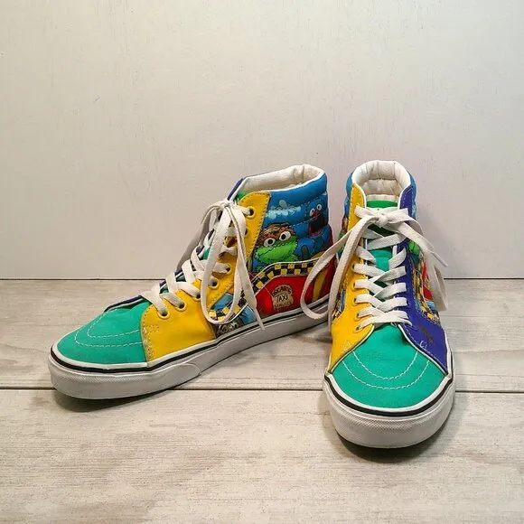 VANS Sk8-Hi x Sesame Street High Oscar's Taxi Service Womans Sz 8.0 Mens Sz 6.5