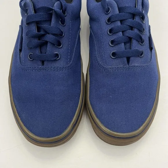 Vans Unisex Lo Pro Blue Gum Brown Canvas Lace Skate Sneakers 614992 M 10.5 W 12