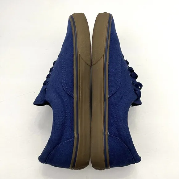 Vans Unisex Lo Pro Blue Gum Brown Canvas Lace Skate Sneakers 614992 M 10.5 W 12