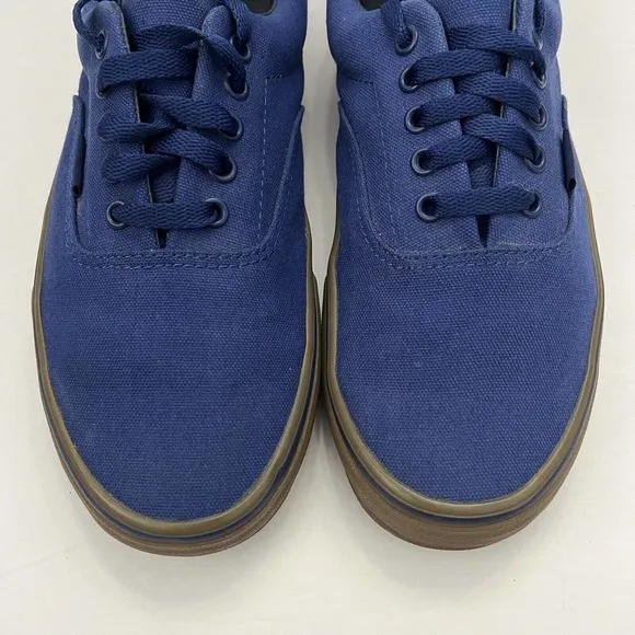 Vans Unisex Lo Pro Blue Gum Brown Canvas Lace Skate Sneakers 614992 M 10.5 W 12