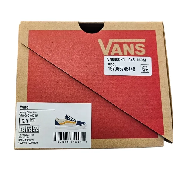 Vans Ward Varsity Bijou Blue Youth Sneakers NEW Unisex