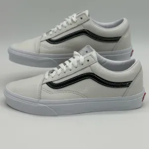 Vans White and Black Classic Sneakers with Signature Stripe