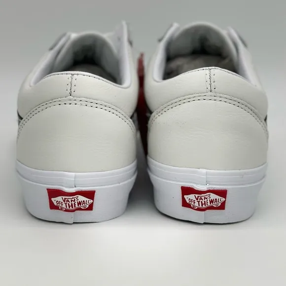 Vans White and Black Classic Sneakers with Signature Stripe