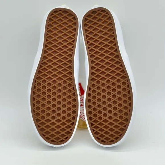 Vans White Canvas Sneakers with Gold Eyelets