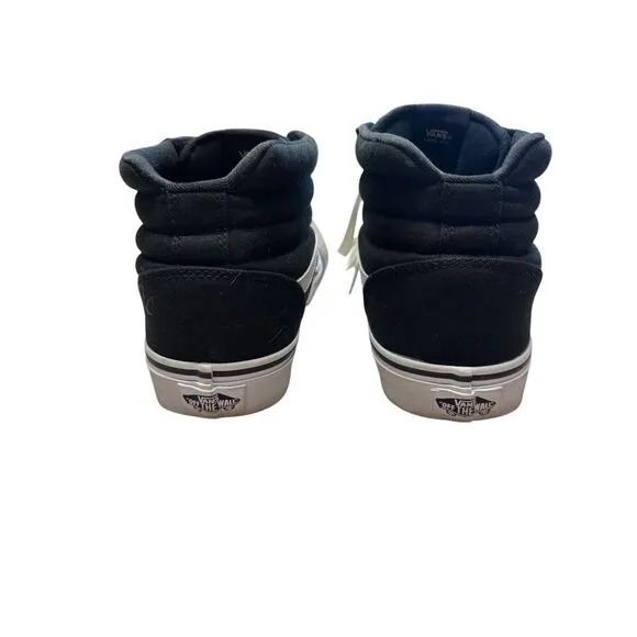 Vans Women’s 9.5 Ward High Top Black White Skater Lace Up Canvas Sneakers