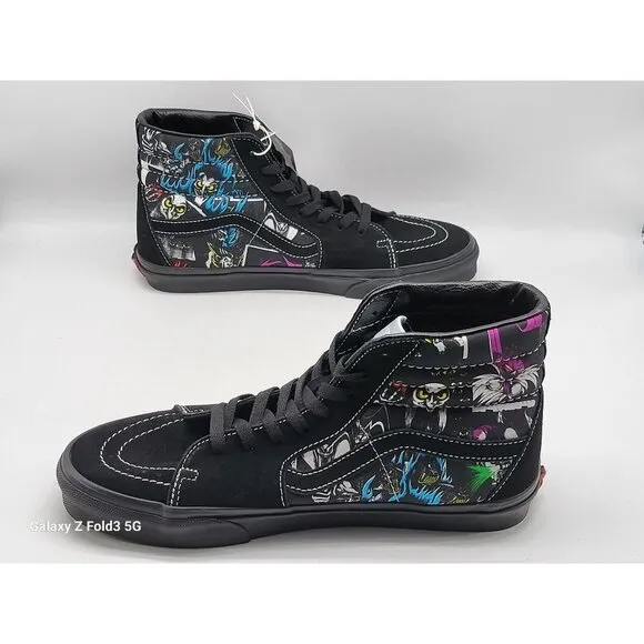 Vans X Disney Sk8-Hi Sneakers Black Size 10 Mens Canvas &amp; Suede Evil Queen