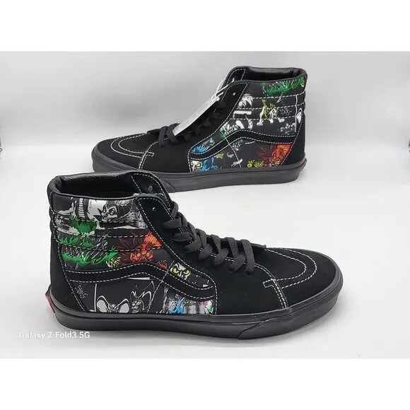 Vans X Disney Sk8-Hi Sneakers Black Size 10 Mens Canvas &amp; Suede Evil Queen
