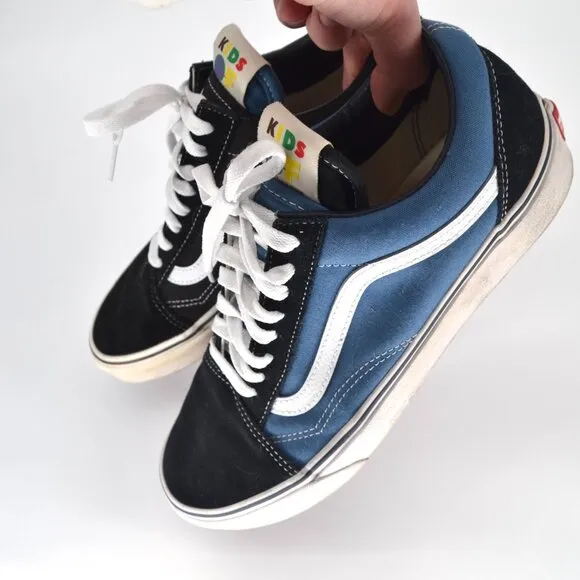 VANS X Kids of Immigrants Old Skool Lo Sneakers Suede Canvas Navy Blue Men's 10