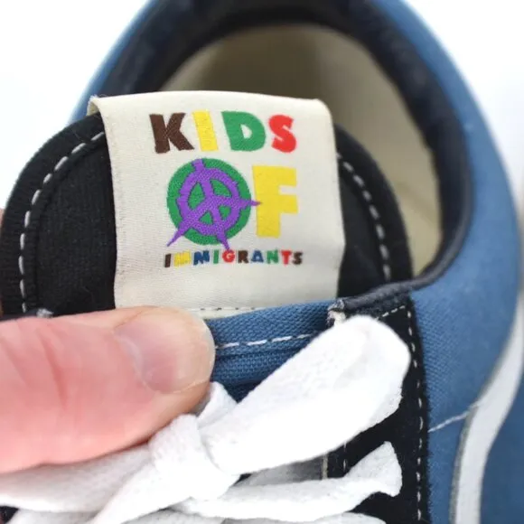 VANS X Kids of Immigrants Old Skool Lo Sneakers Suede Canvas Navy Blue Men's 10