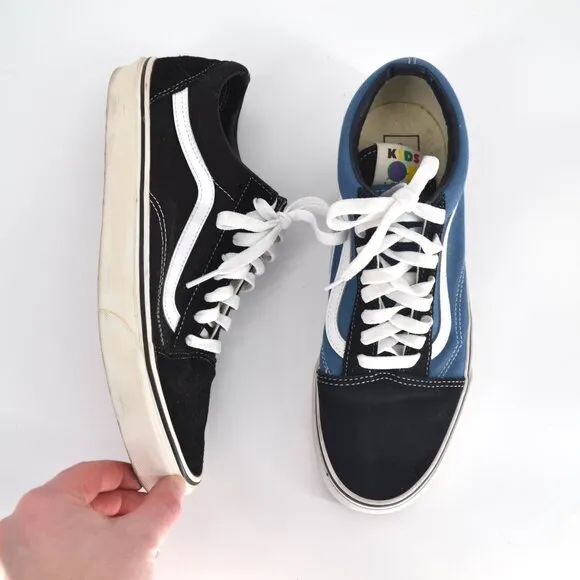 VANS X Kids of Immigrants Old Skool Lo Sneakers Suede Canvas Navy Blue Men's 10