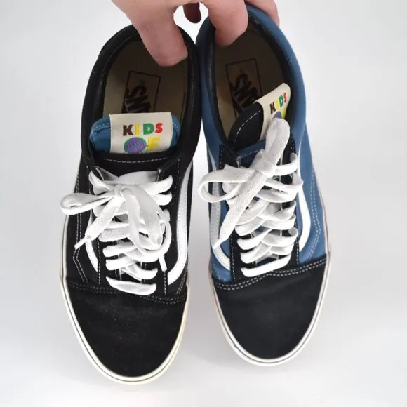 VANS X Kids of Immigrants Old Skool Lo Sneakers Suede Canvas Navy Blue Men's 10