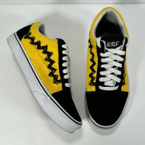Vans X Peanuts Old Skool Charlie Brown Yellow Black Sneakers Women’s Size 7