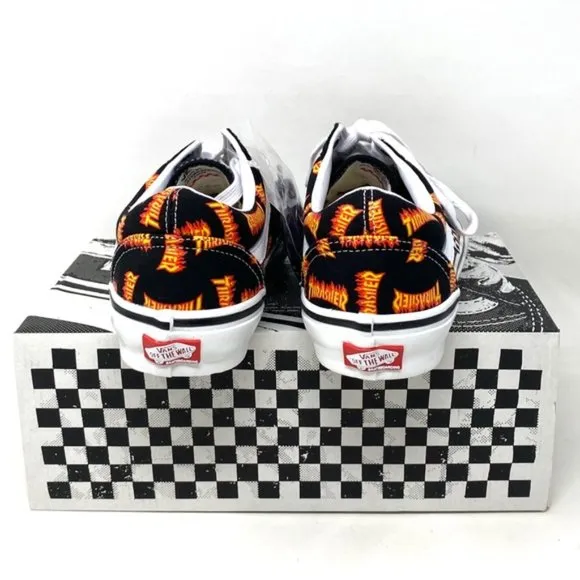 VANS x Thrasher Old Skool Skate Low Top Black Canvas Women Sneakers VN0005W0BML