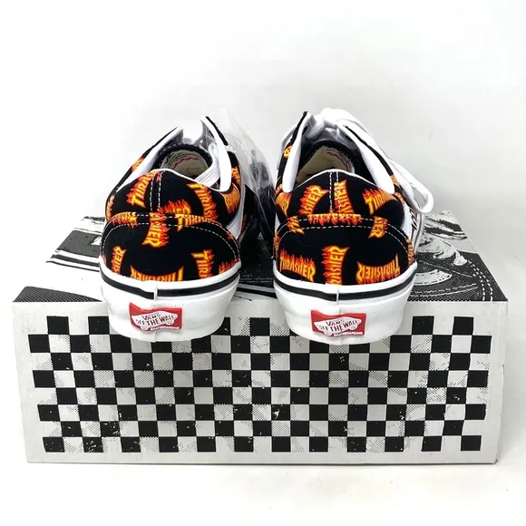 VANS x Thrasher Old Skool Skate Low Top Black Canvas Women Sneakers VN0005W0BML