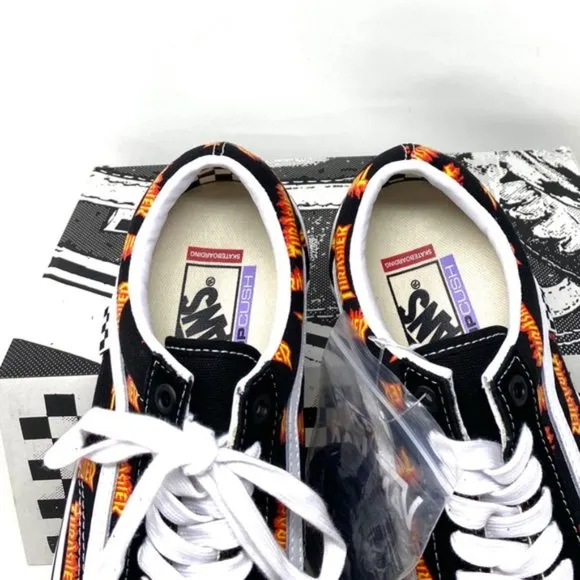 VANS x Thrasher Old Skool Skate Low Top Black Canvas Women Sneakers VN0005W0BML