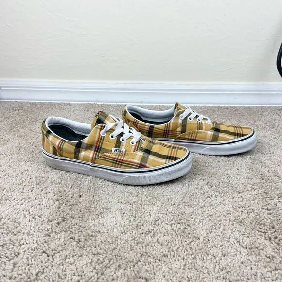 Vans Era Plaid Canvas Sneakers - Yellow Plaid