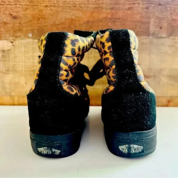 Vans Sk8 Cheetah/Leopard Hidden Wedge Hightop Sneakers from Urban Outfitters