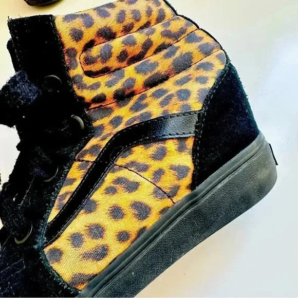 Vans Sk8 Cheetah/Leopard Hidden Wedge Hightop Sneakers from Urban Outfitters