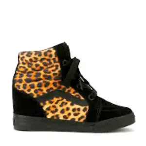 Vans Sk8 Cheetah/Leopard Hidden Wedge Hightop Sneakers from Urban Outfitters