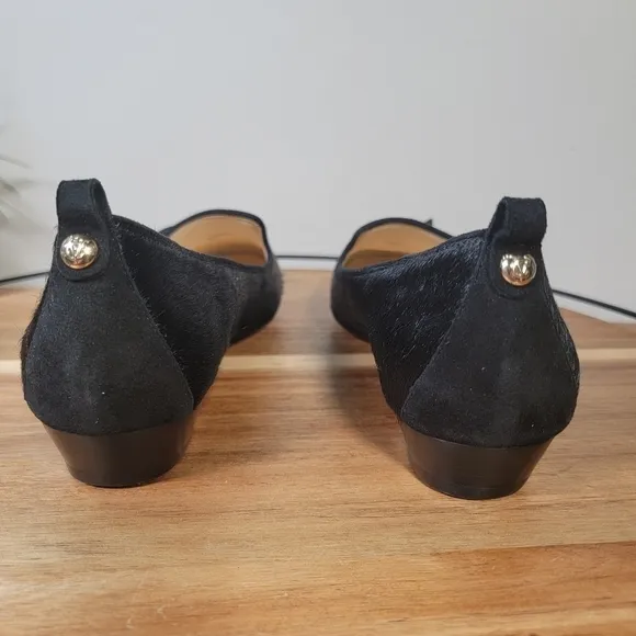VC Signature Black Calf Hair Leather Tassel Loafers Size 8