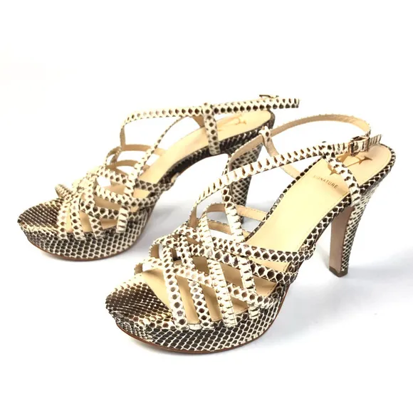 VC Signature Phoebe Snakeskin Strappy Sandals 8.5