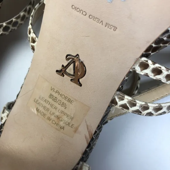 VC Signature Phoebe Snakeskin Strappy Sandals 8.5