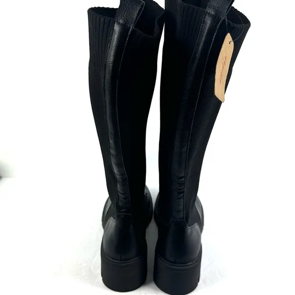 Vepose 953 Boots 9.5 Lace Up Platform Knee High Combat Bootie Stretch Retro New
