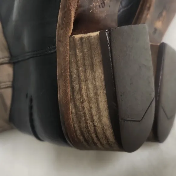 Vero Cuoio Tri-Tone Italian Calfskin Leather Boots. Western Vintage Cowboy BOOTS