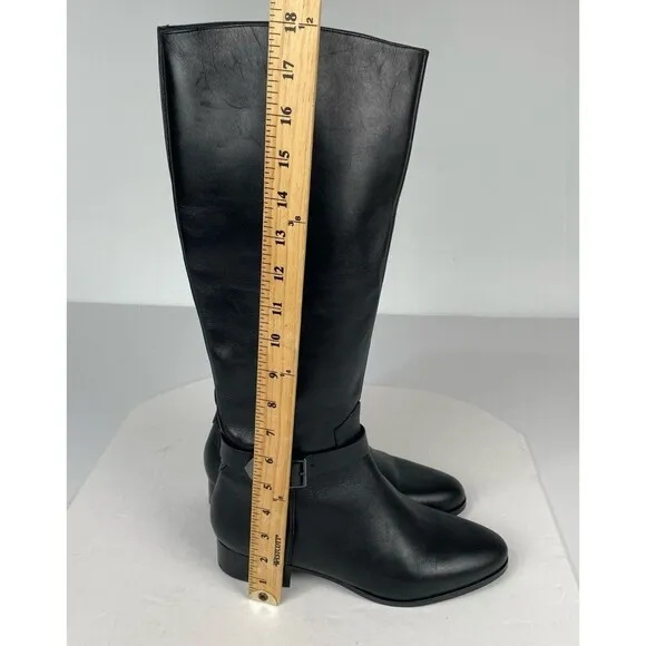 Vero Cuoio Women's Black Leather Zipper Boots usa 9M EUR 39 Riding Boot