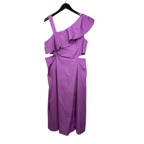 VERONICA BEARD Beilla One-Shoulder Midi Dress Size 16 NWT