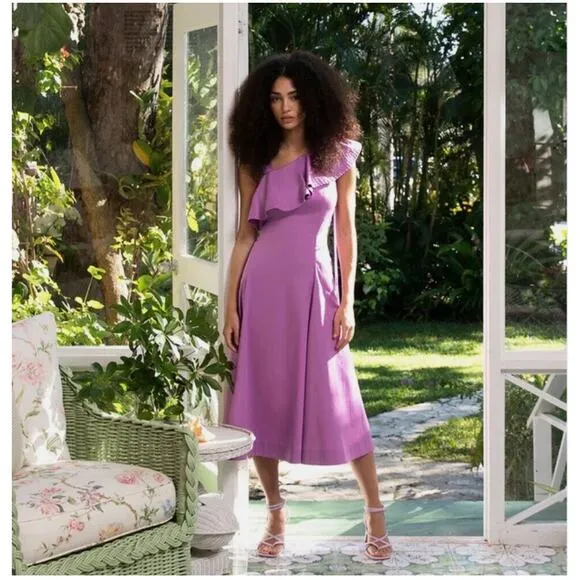 VERONICA BEARD Beilla One-Shoulder Midi Dress Size 16 NWT