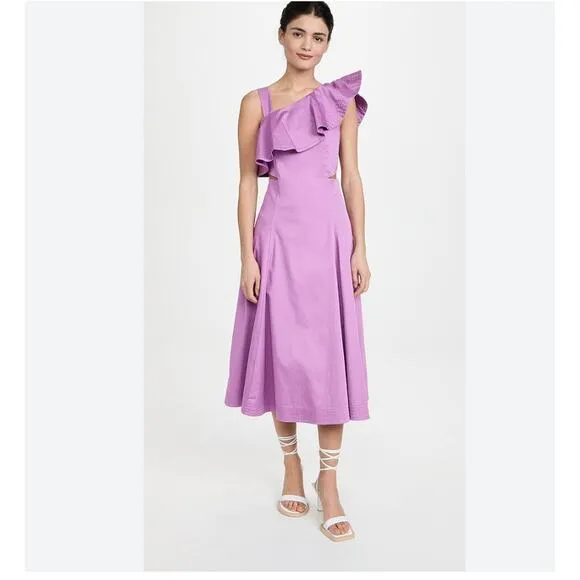 VERONICA BEARD Beilla One-Shoulder Midi Dress Size 16 NWT