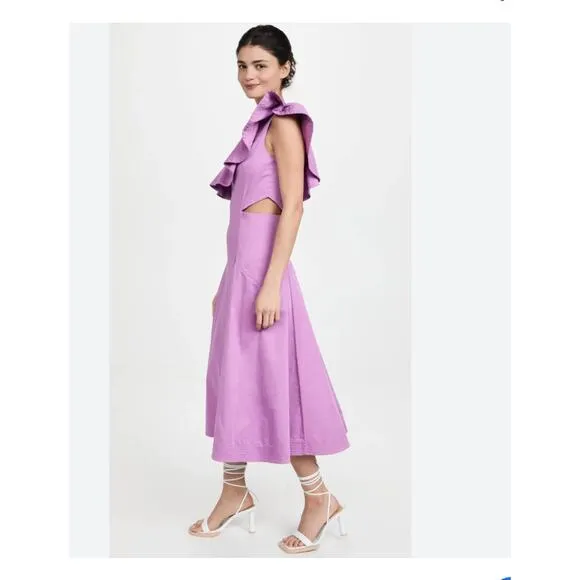 VERONICA BEARD Beilla One-Shoulder Midi Dress Size 16 NWT