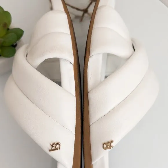 Veronica Beard Elise White Strappy Leather Slide Sandals Size 8