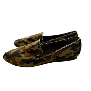 Veronica Beard Flats Size 10 Camo Print Ponyhair Loafers
