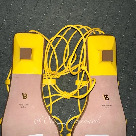 VERONICA BEARD Leather Strappy Sandals (Yellow)