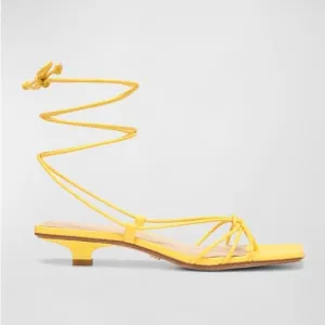 VERONICA BEARD Leather Strappy Sandals (Yellow)