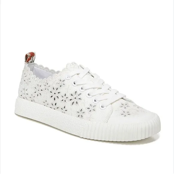 Veronica Beard Paulita Embroidered Perforated Canvas Sneaker Size 5.